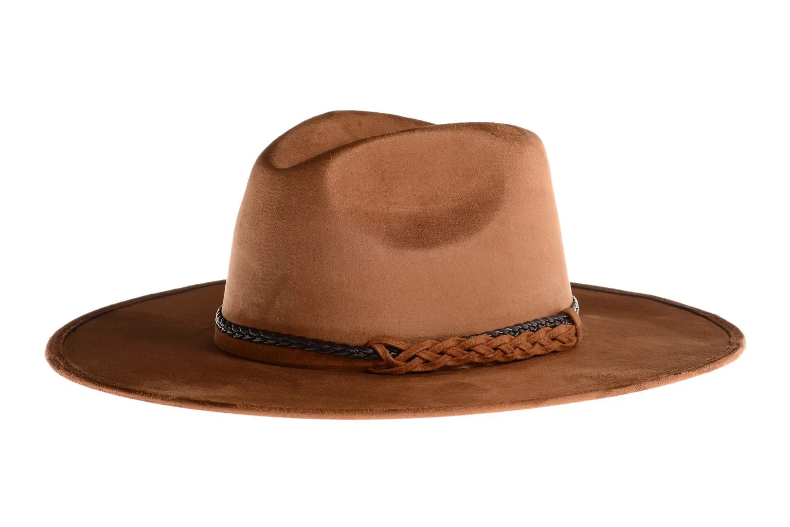 Andes Faux Suede Fedora Crown Hat