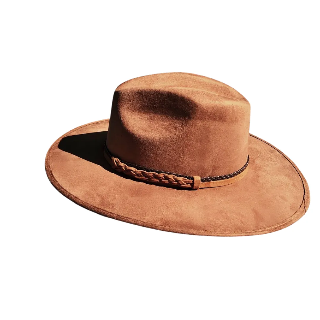 Andes Faux Suede Fedora Crown Hat