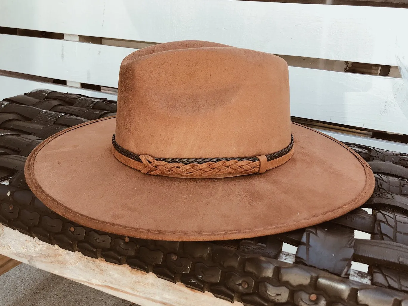 Andes Faux Suede Fedora Crown Hat