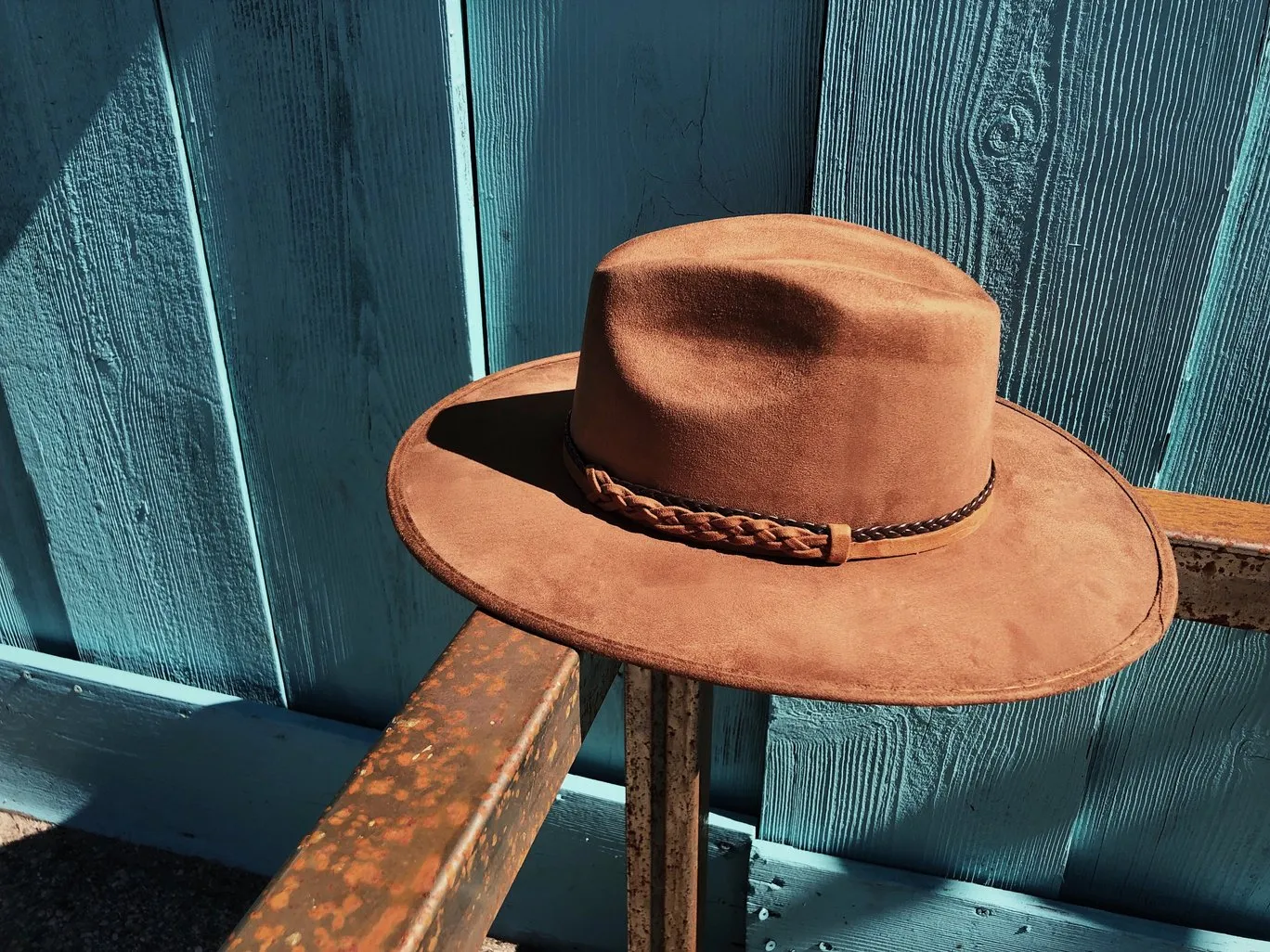 Andes Faux Suede Fedora Crown Hat