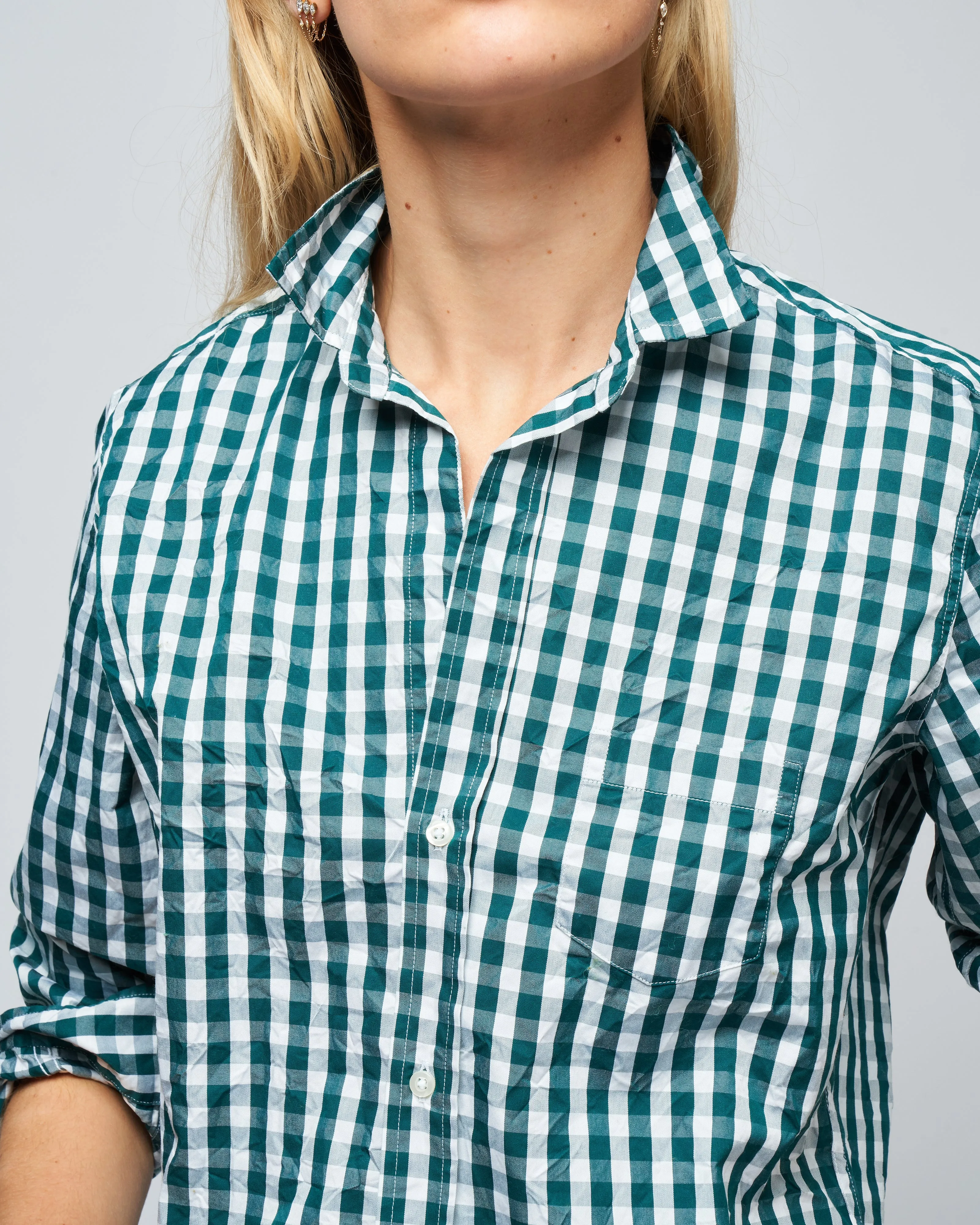 barry woven button up - green check