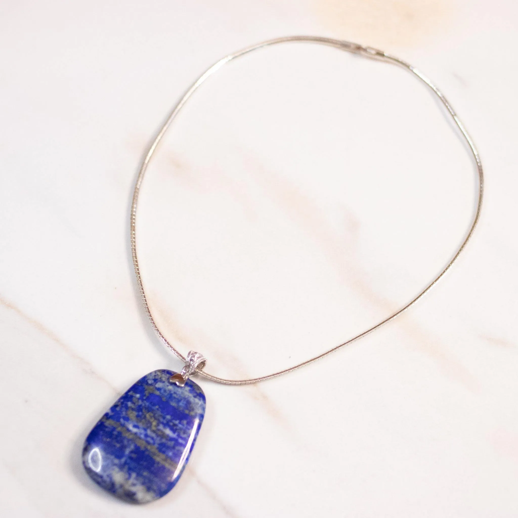 Bohemian Chic Sodalite Statement Pendant set in Sterling Silver