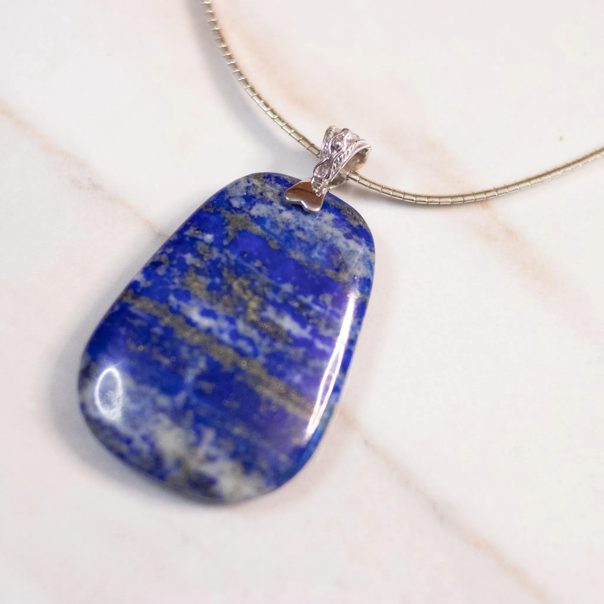 Bohemian Chic Sodalite Statement Pendant set in Sterling Silver