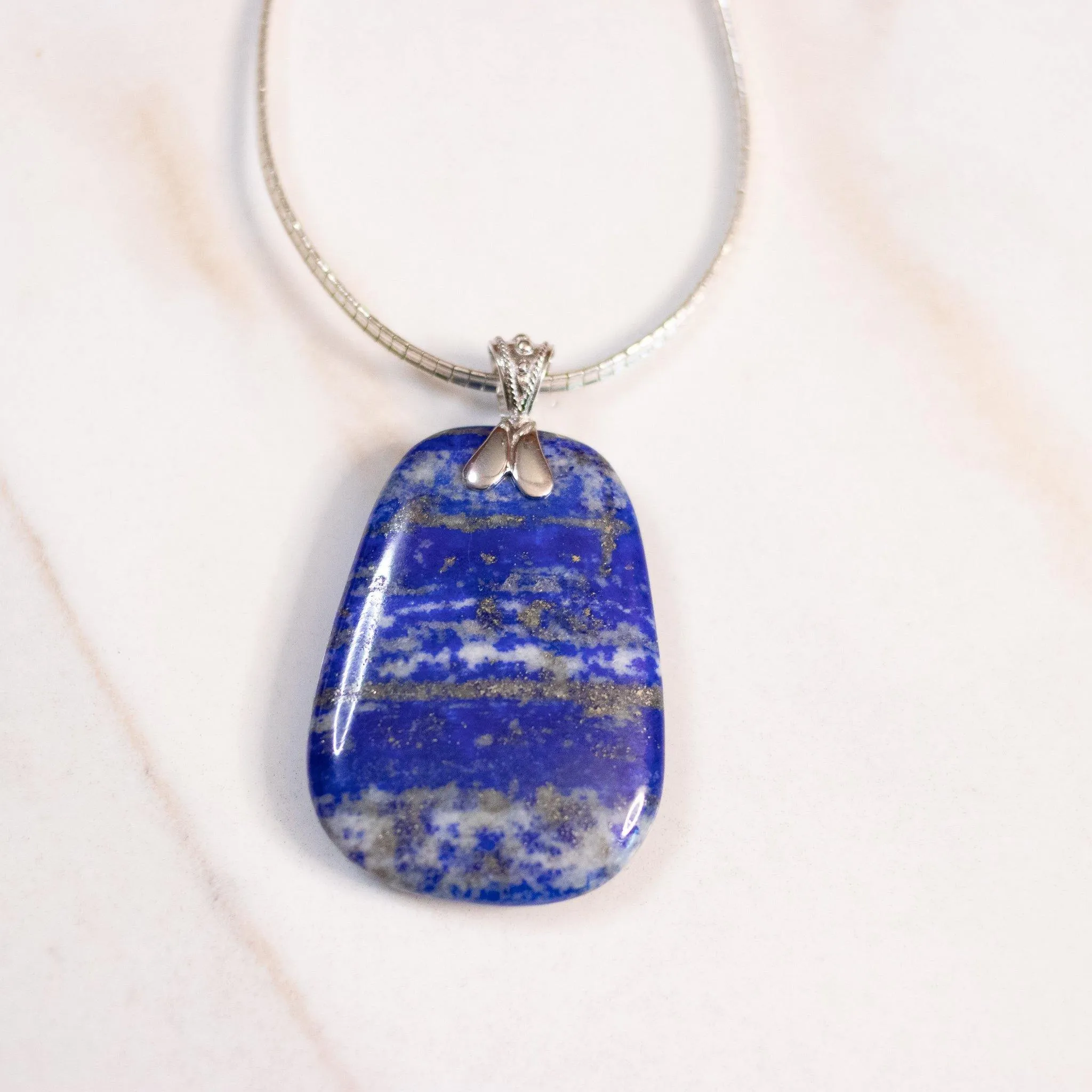 Bohemian Chic Sodalite Statement Pendant set in Sterling Silver
