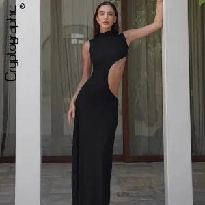 Cryptographic Sexy Cut Out Maxi Dress for Women