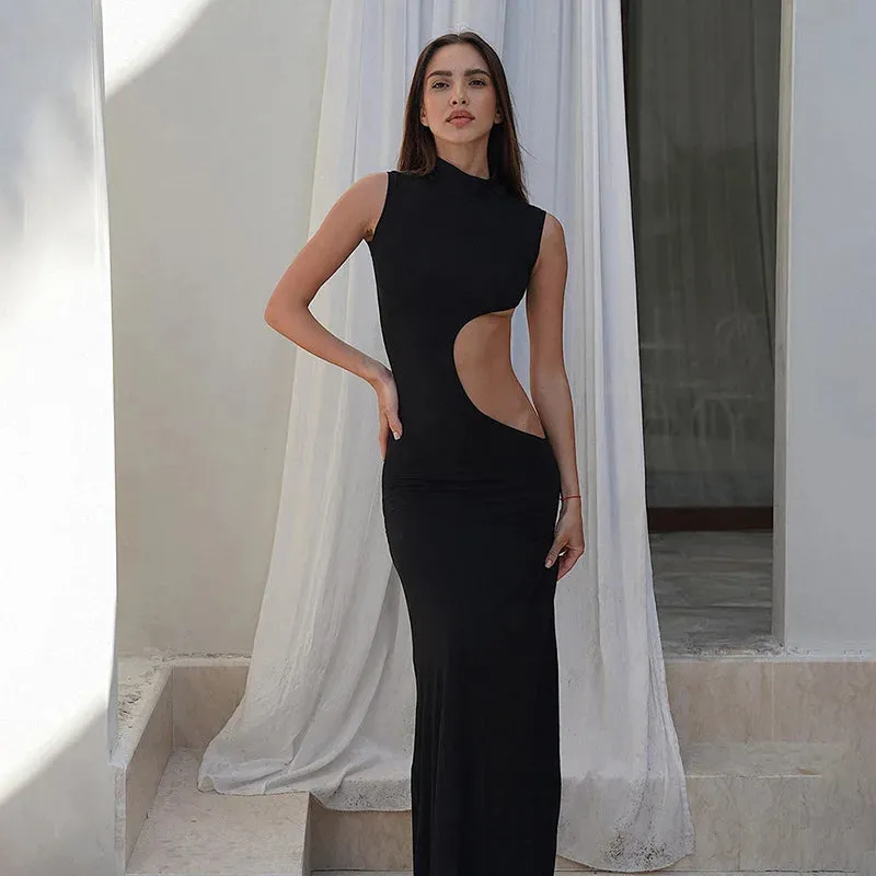 Cryptographic Sexy Cut Out Maxi Dress for Women
