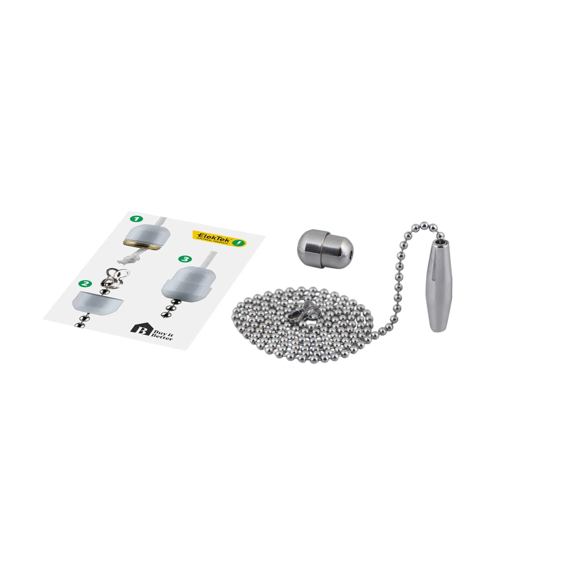ElekTek Light Pull Chain Double Taper With 80cm Matching Chain
