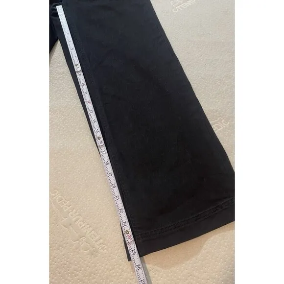 Everlane women's the wide leg crop black pants sz 6 high rise jeans denim