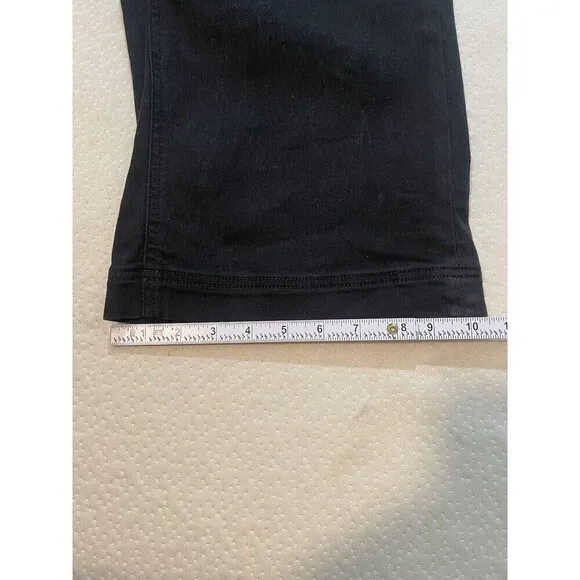 Everlane women's the wide leg crop black pants sz 6 high rise jeans denim