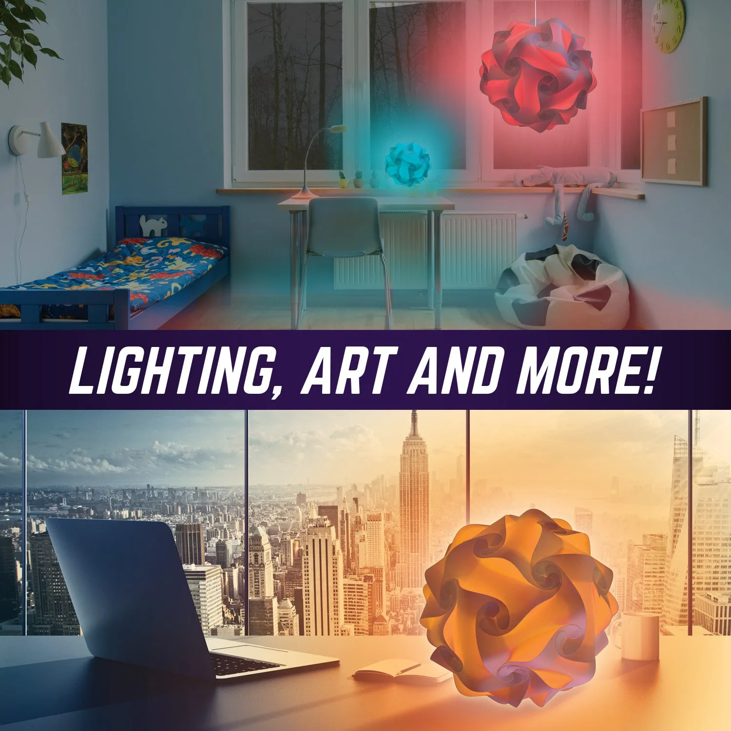 Geosphere™ 12" LED 30pc. Puzzle Lamp Kit & Wireless Remote, White