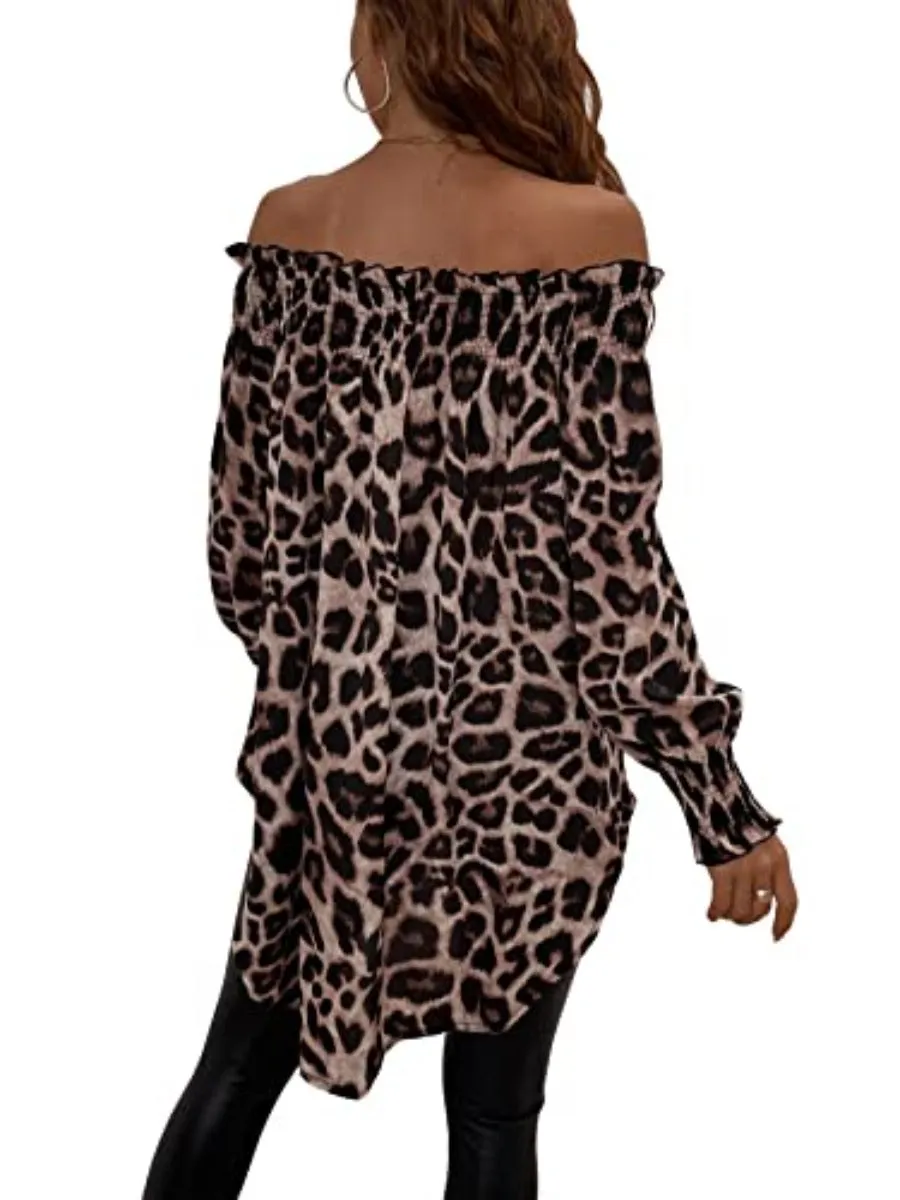 Live Free Leopard Print High Low Blouse