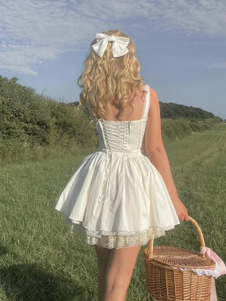 Mingmingxi Sexy Spaghetti Strap Corset A-Line Dress
