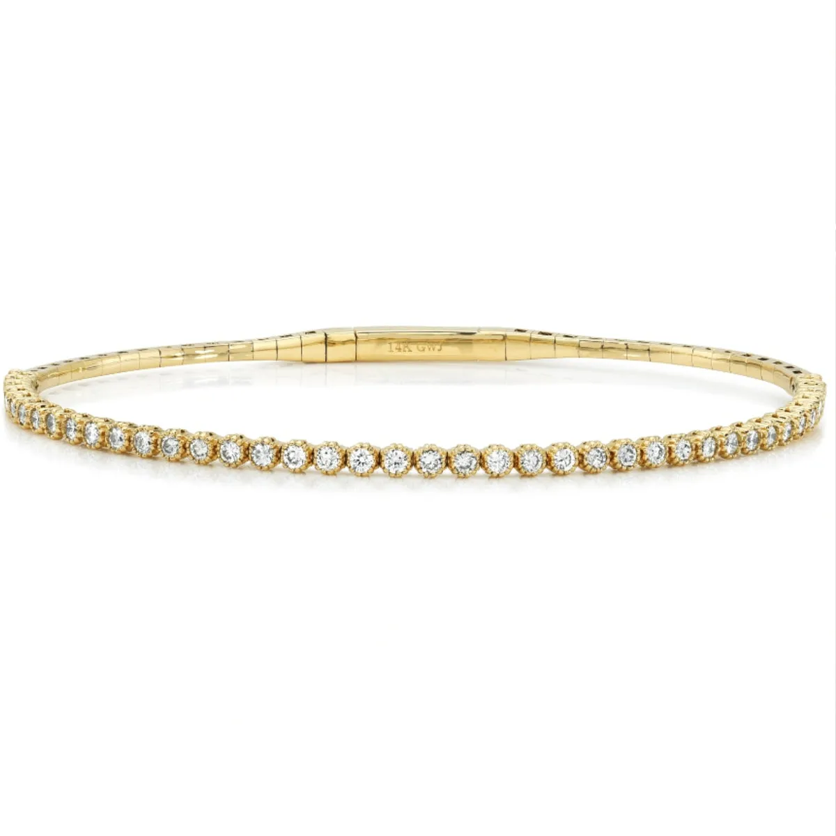 Mini Filigree Set Diamond Flexible Bangle