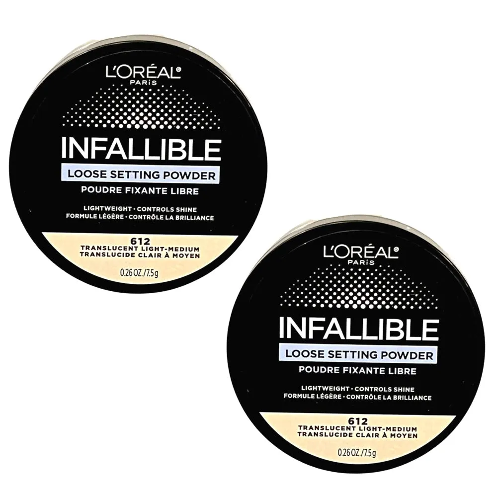 Pack of 2 L'Oreal Paris Tinted Loose Setting Powder, Translucent Light-Medium # 612