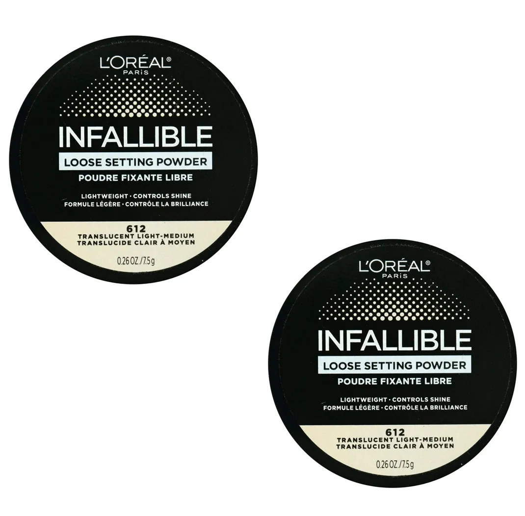 Pack of 2 L'Oreal Paris Tinted Loose Setting Powder, Translucent Light-Medium # 612