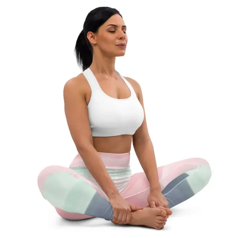 Pastel Rainbow Striped Yoga Leggings