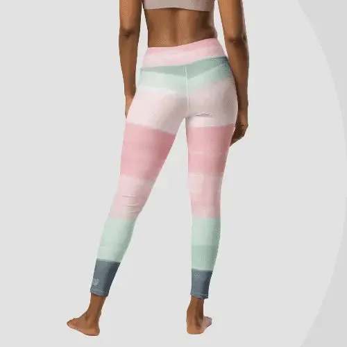 Pastel Rainbow Striped Yoga Leggings