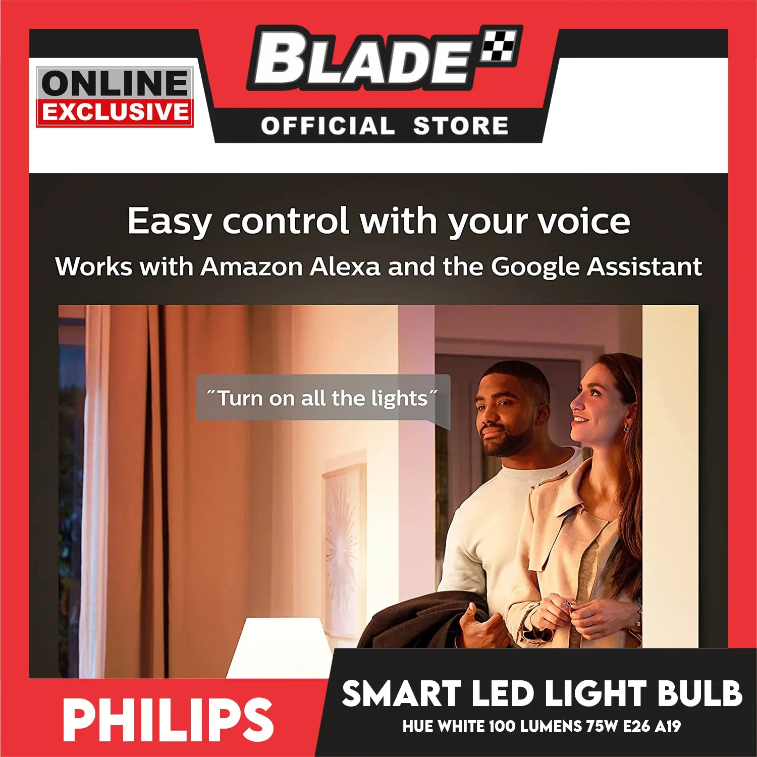 Philips Smart Led Light Bulb HUE (White) 100 Lumens 75W E26 A19