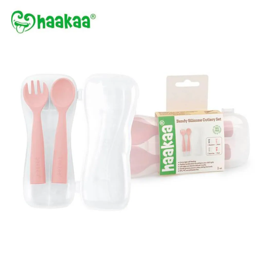 Set de cubiertos silicona flexible Haakaa