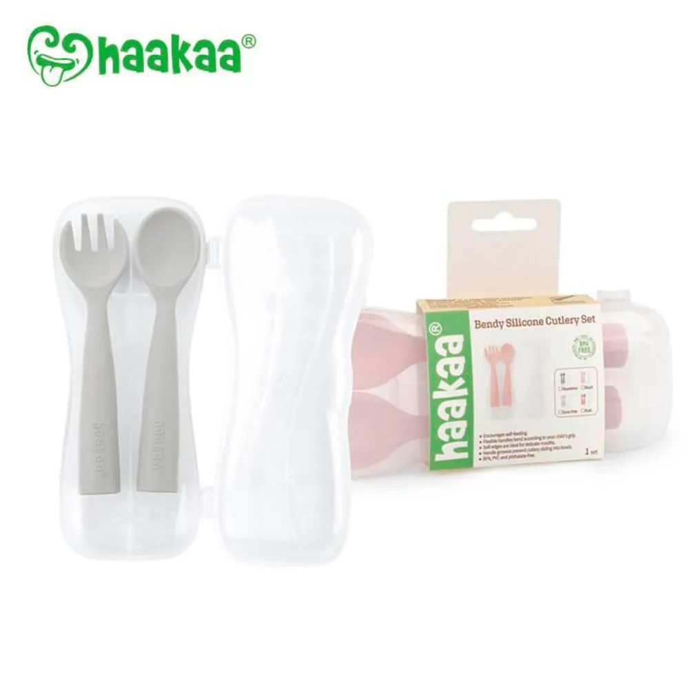 Set de cubiertos silicona flexible Haakaa