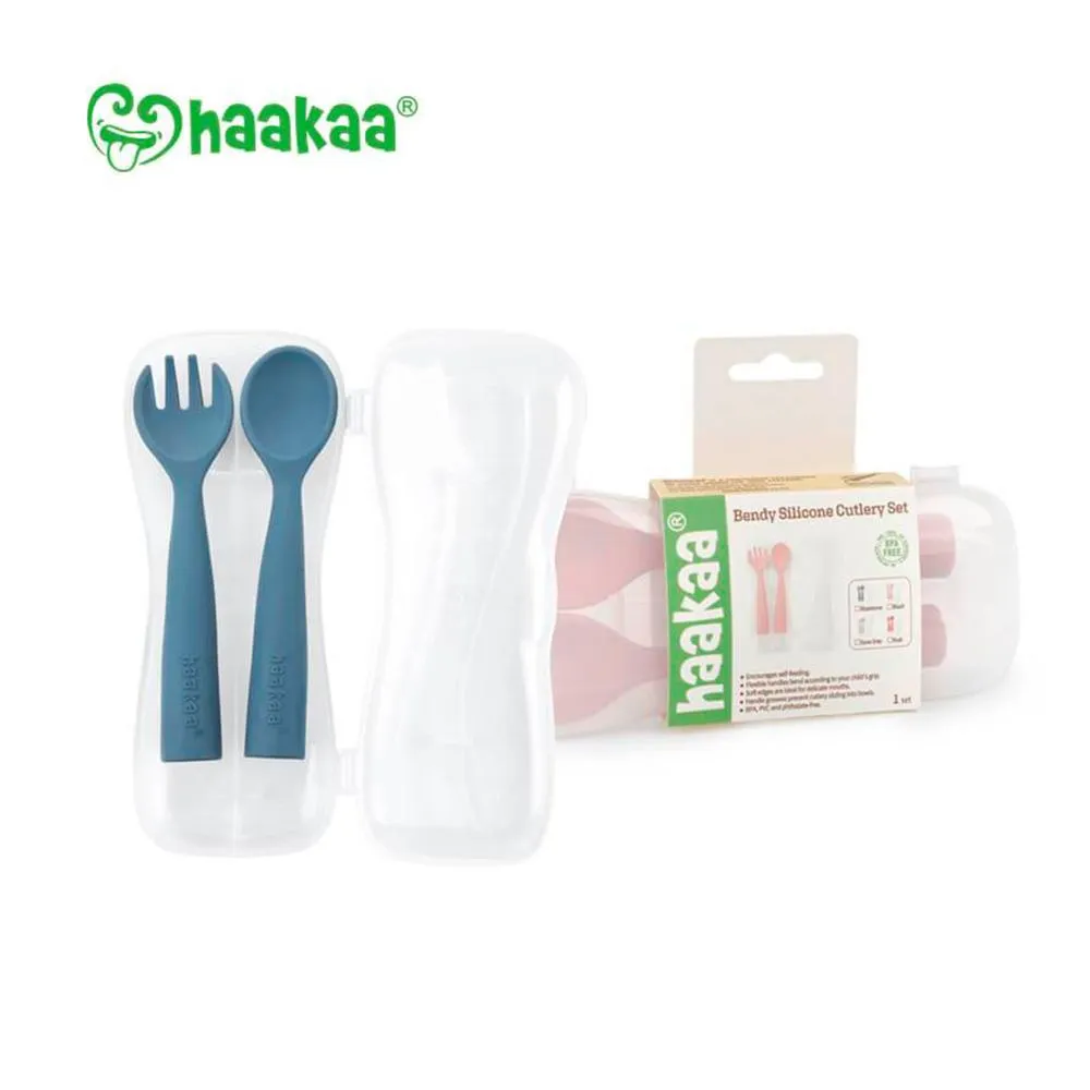 Set de cubiertos silicona flexible Haakaa