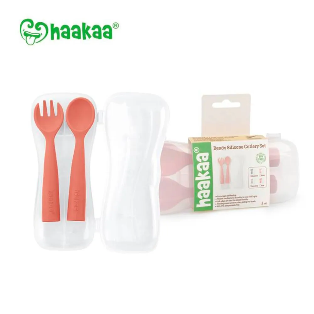 Set de cubiertos silicona flexible Haakaa