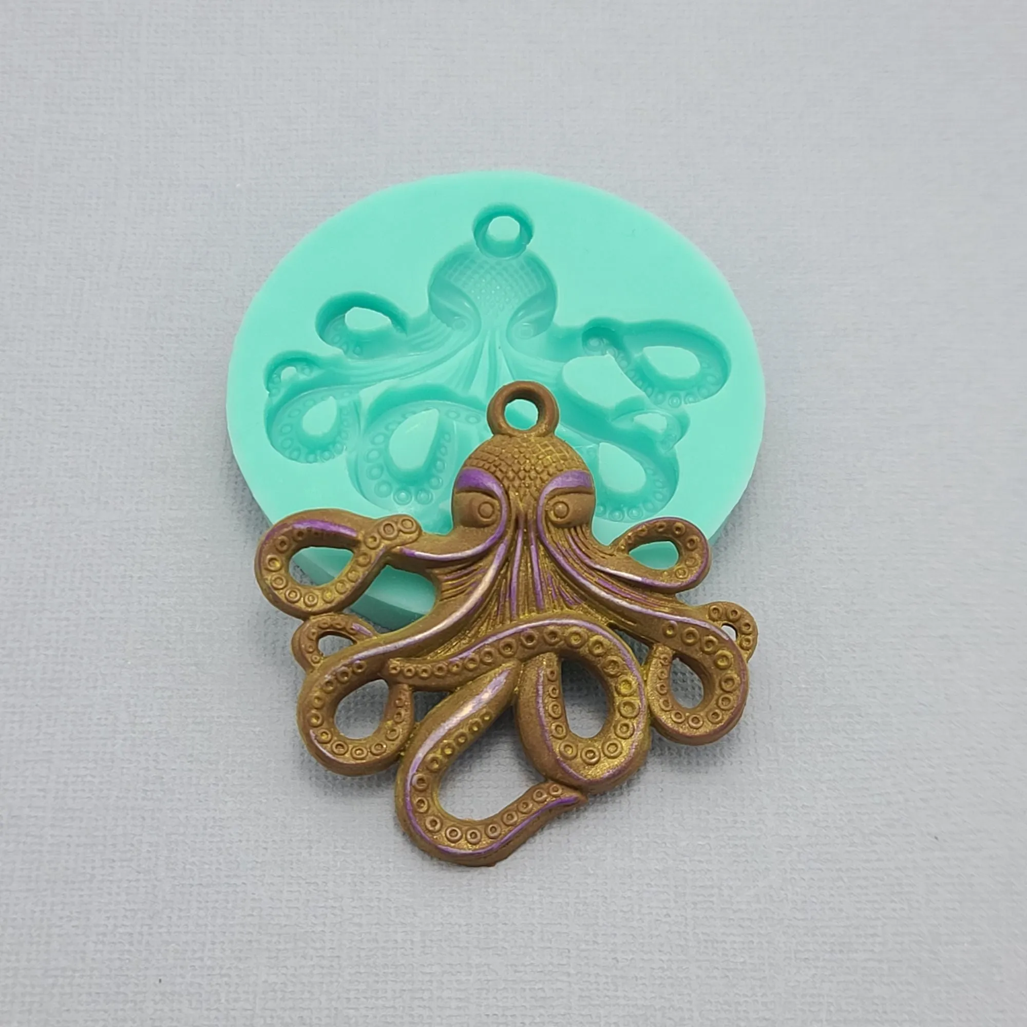 Silicone Mold Octopus Pendant Jewelry Making Resin, Clay .