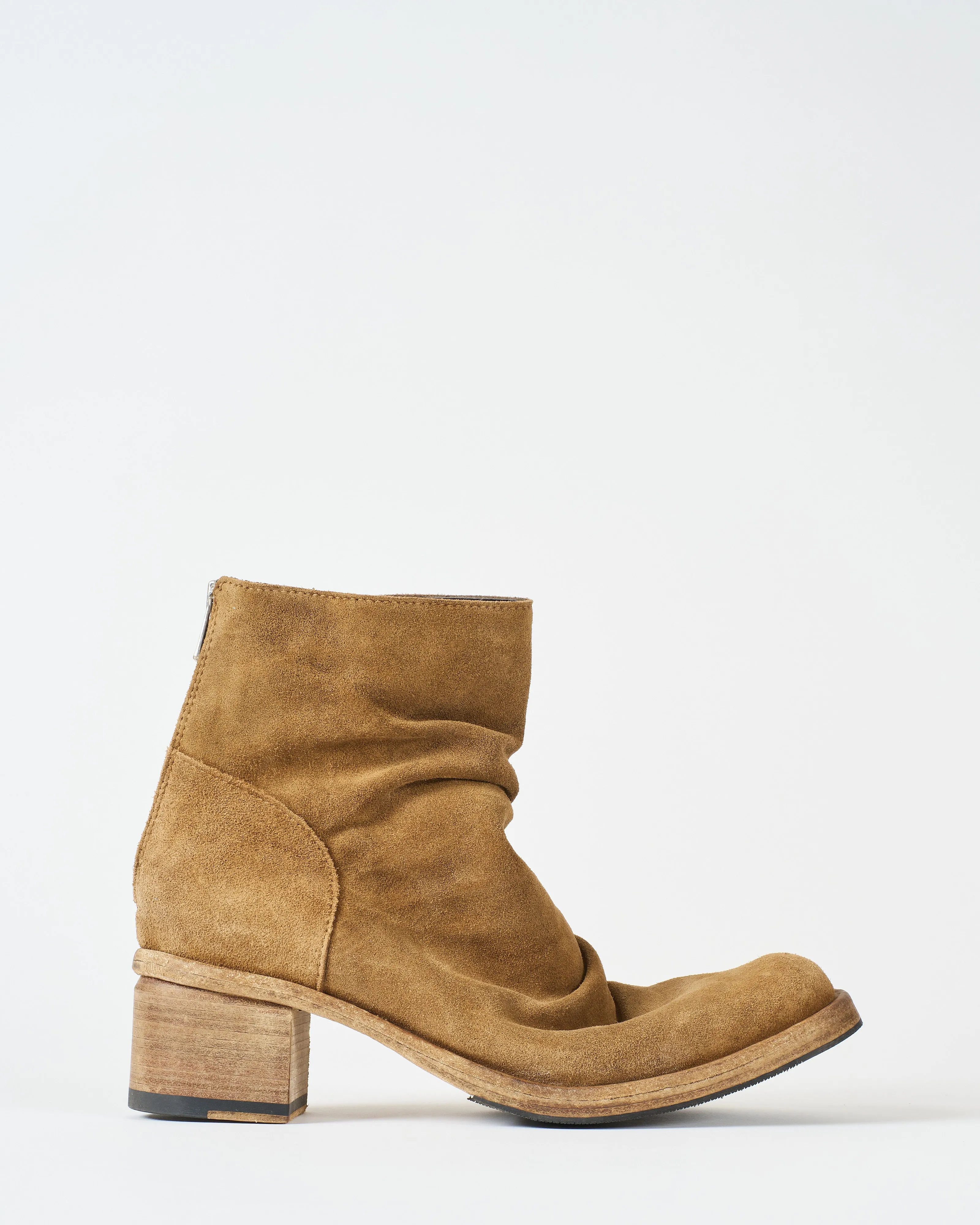 square toe block heel back zipper