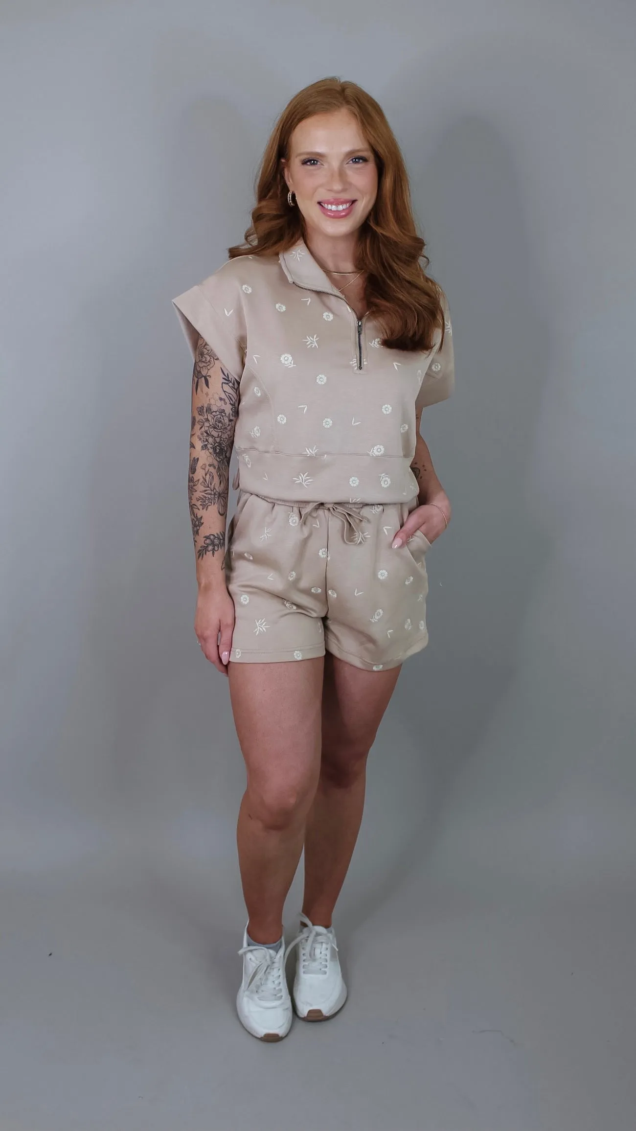 That's So True Taupe Shorts Set