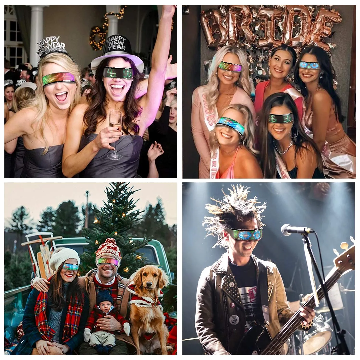 Woowooh Full Color LED Glasses Suitable For Rave Parties And Bars
