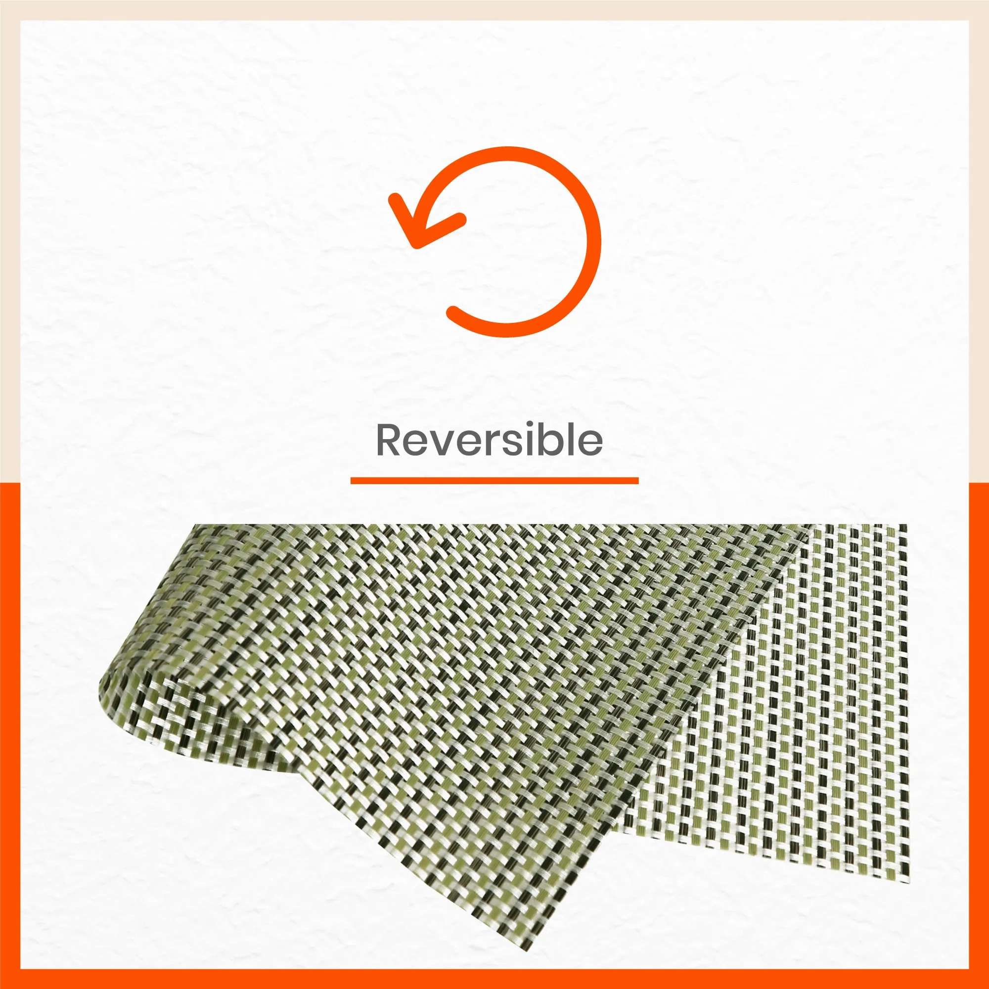 Woven PVC Table Mats / Placemats for Dining Table at Home  (Leon - Set of 6)